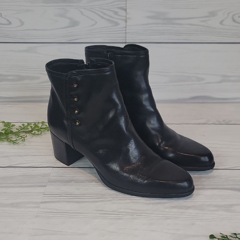 Naturalizer Ankle Boots Black Button Bootie Womens Size 9N